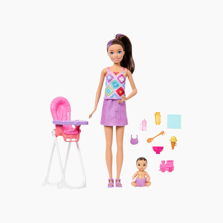 Barbie Skipper Babysitters Inc. Playset with Brunette Doll, Brunette Toddler Doll