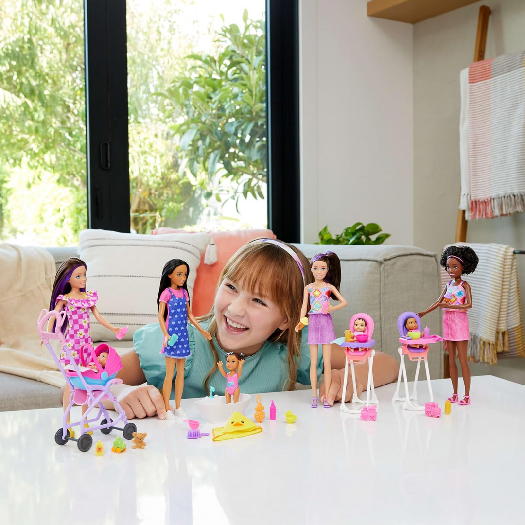 Barbie Skipper Babysitters Inc. Playset with Brunette Doll, Blonde Baby Doll