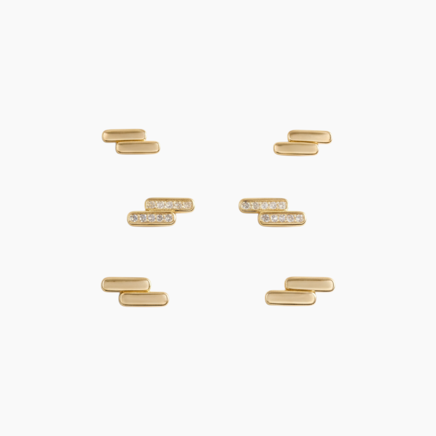 Soul Jewelry Gold layered bar earrings set