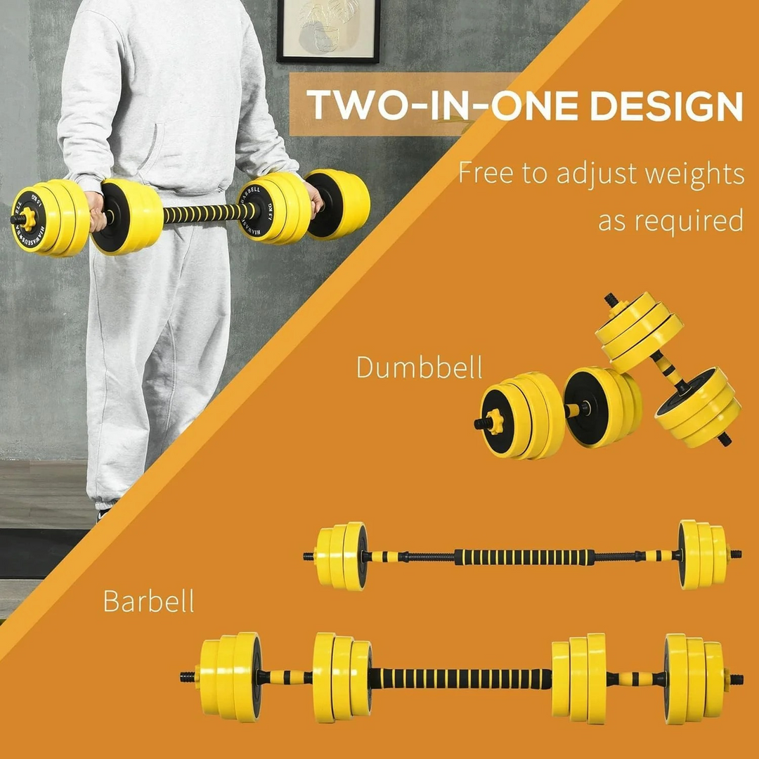 2-in-1 Adjustable Dumbbell &amp; Barbell Set