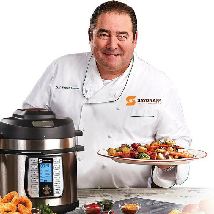 Sayona 2-in-1 Electric Pressure Cooker and Air Fryer, 6L, 1500W