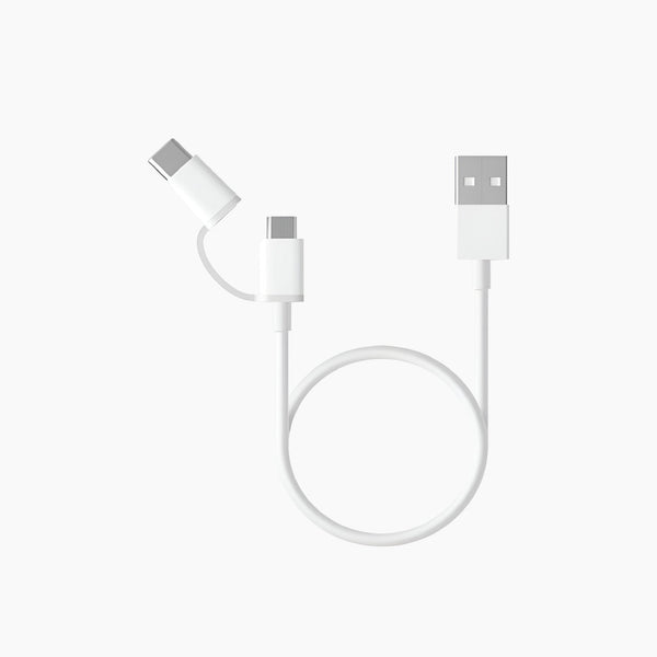 Mi 2-in-1 USB Cable, Micro USB to Type C, 1 m