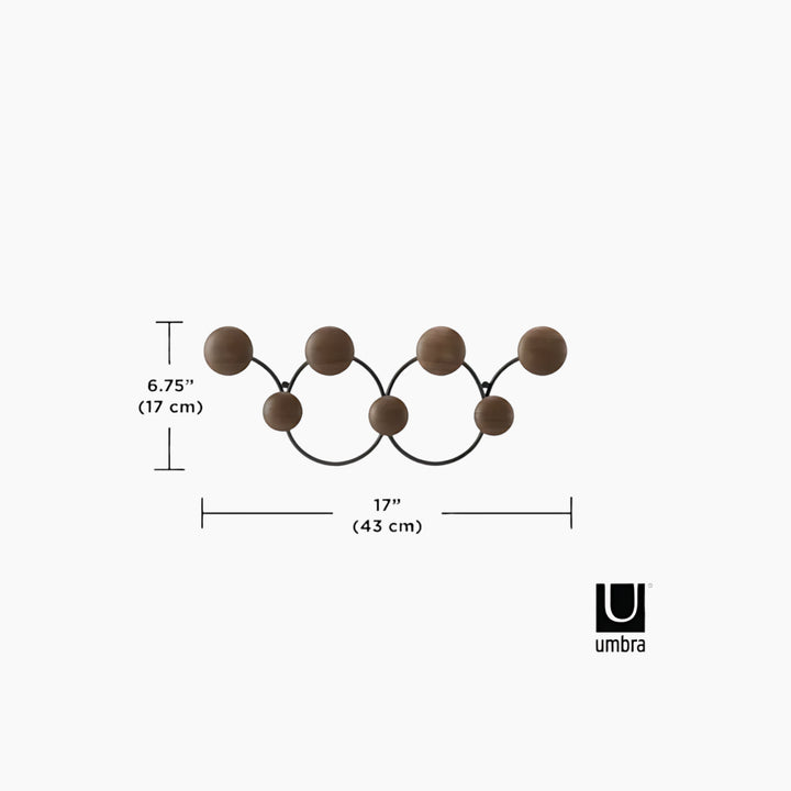 خطاف حائط "Dotsy" من Umbra - خشبي - أسود وwalnut