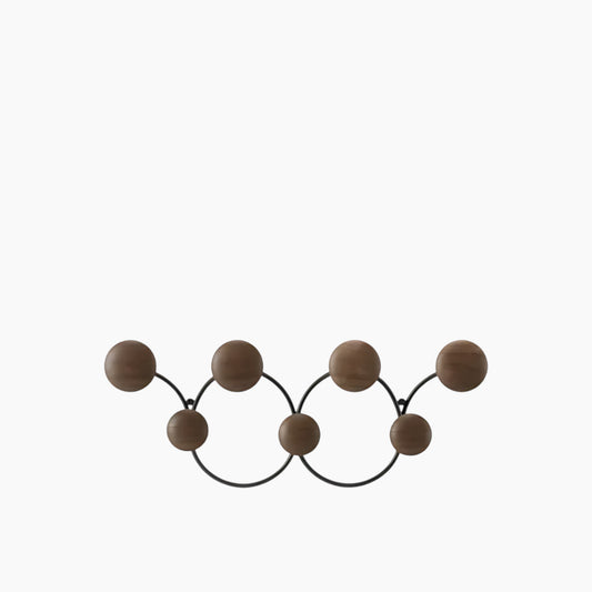 Umbra "Dotsy" 7 Wall Hook - Wood - Black & Walnut