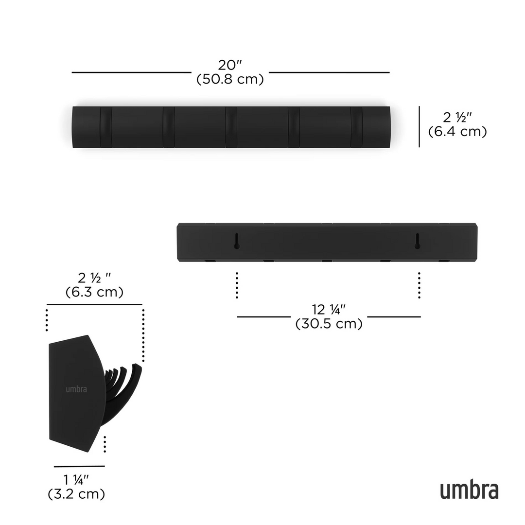 Umbra Flip 5 wall hook in black wood