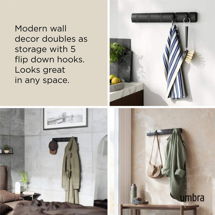 Umbra Flip 5 wall hook in black wood