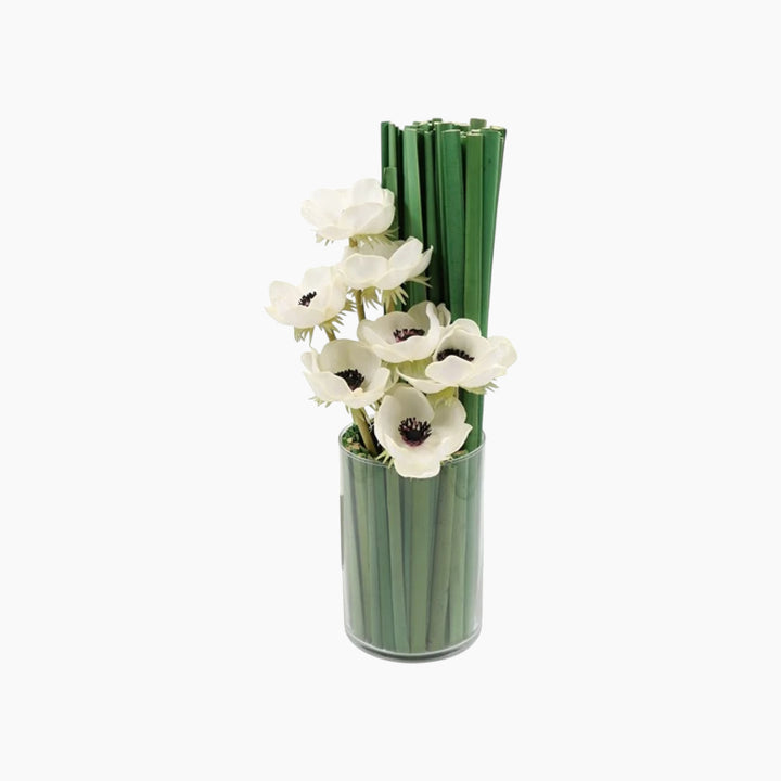 Nova Home Anemone White Flower Arrangement With Pot 40 cm
