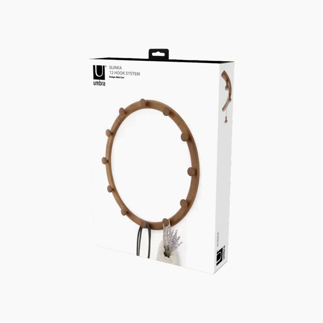 Umbra Slinka Hook Set, 4 pieces, walnut finish