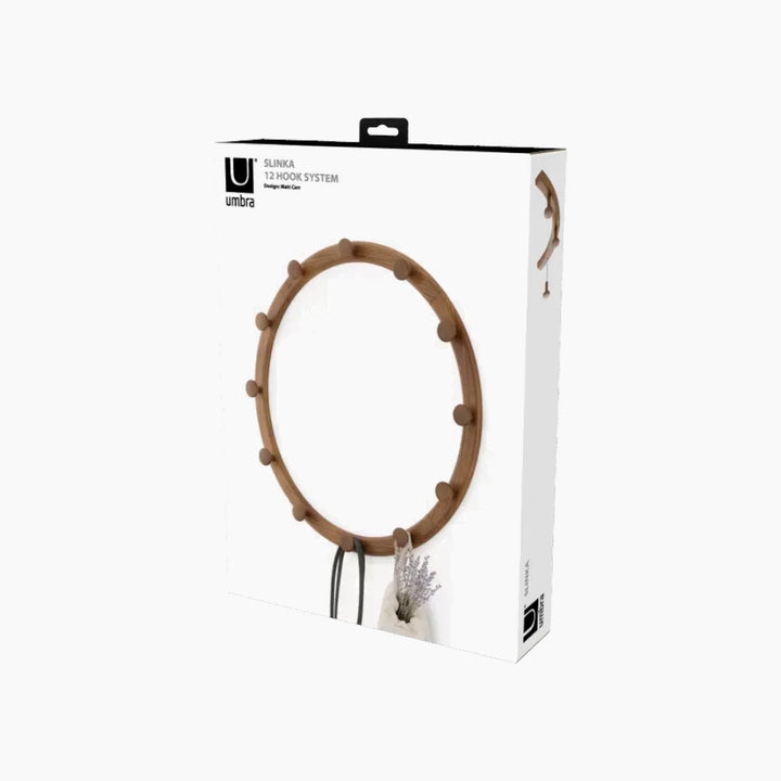 Umbra Slinka Hook Set, 4 pieces, walnut finish