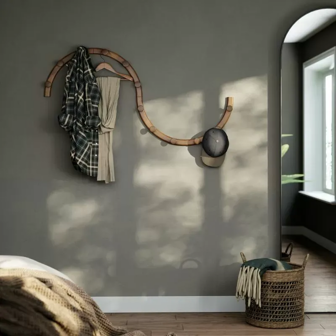 Umbra Slinka Hook Set in walnut finish