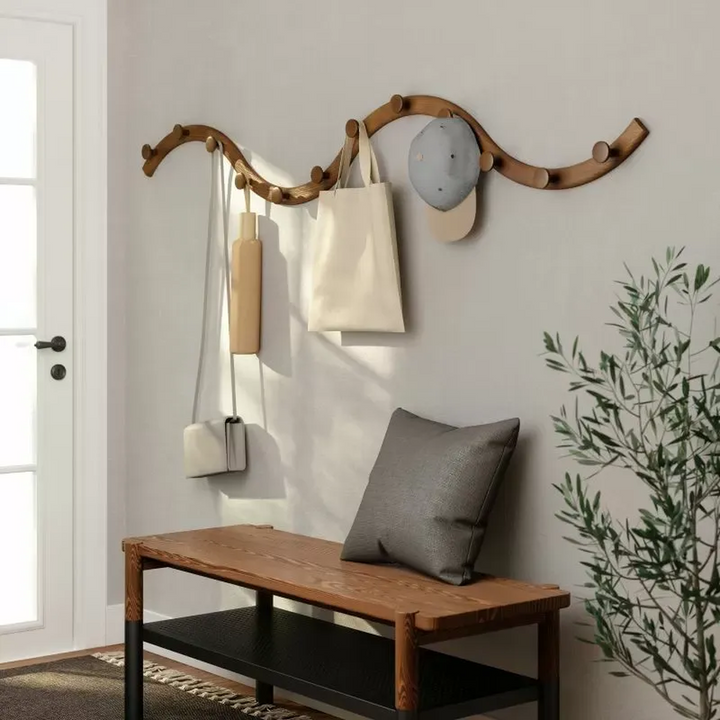 Umbra Slinka Hook Set in walnut finish