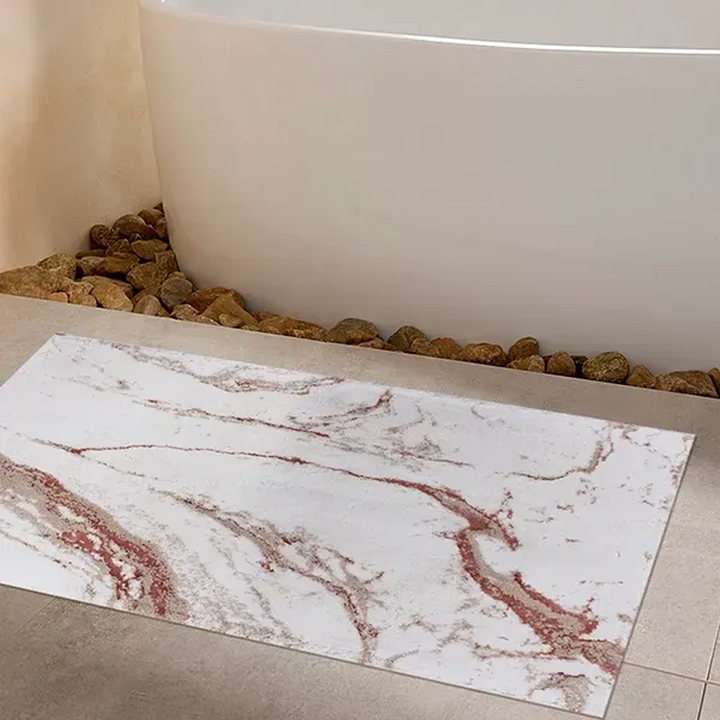 Nova Home Eco Marble Bath Rug in powder color
