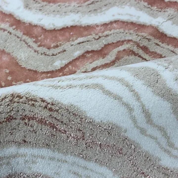 Nova Home Stone Wave Bath Rug - Cotton &amp; Viscose - 60X100 Cm - Powder