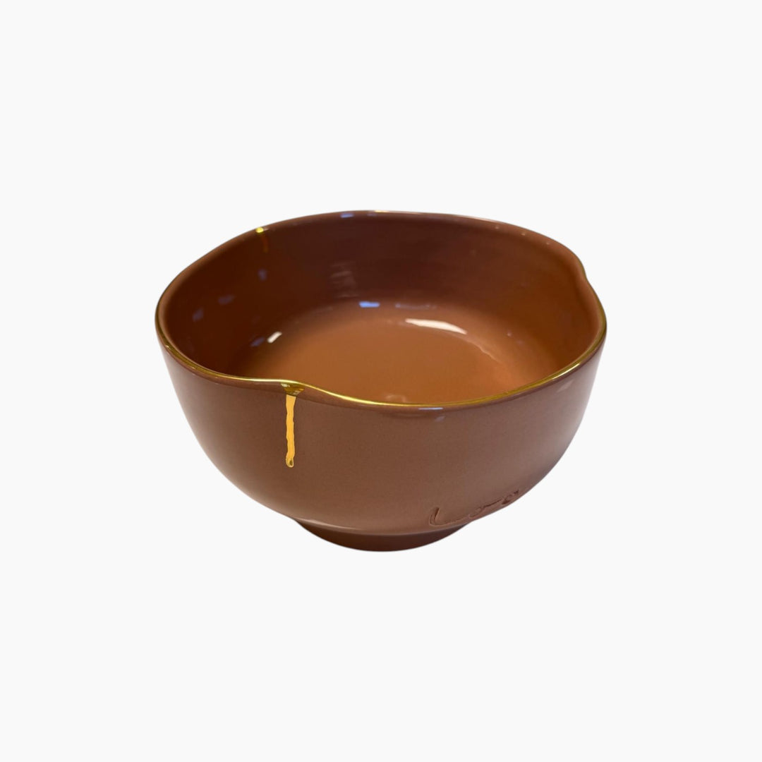 Leap of Clay Salad Bowl with Gold