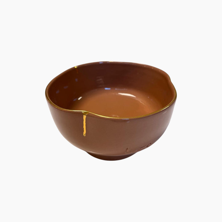 Leap of Clay Salad Bowl with Gold