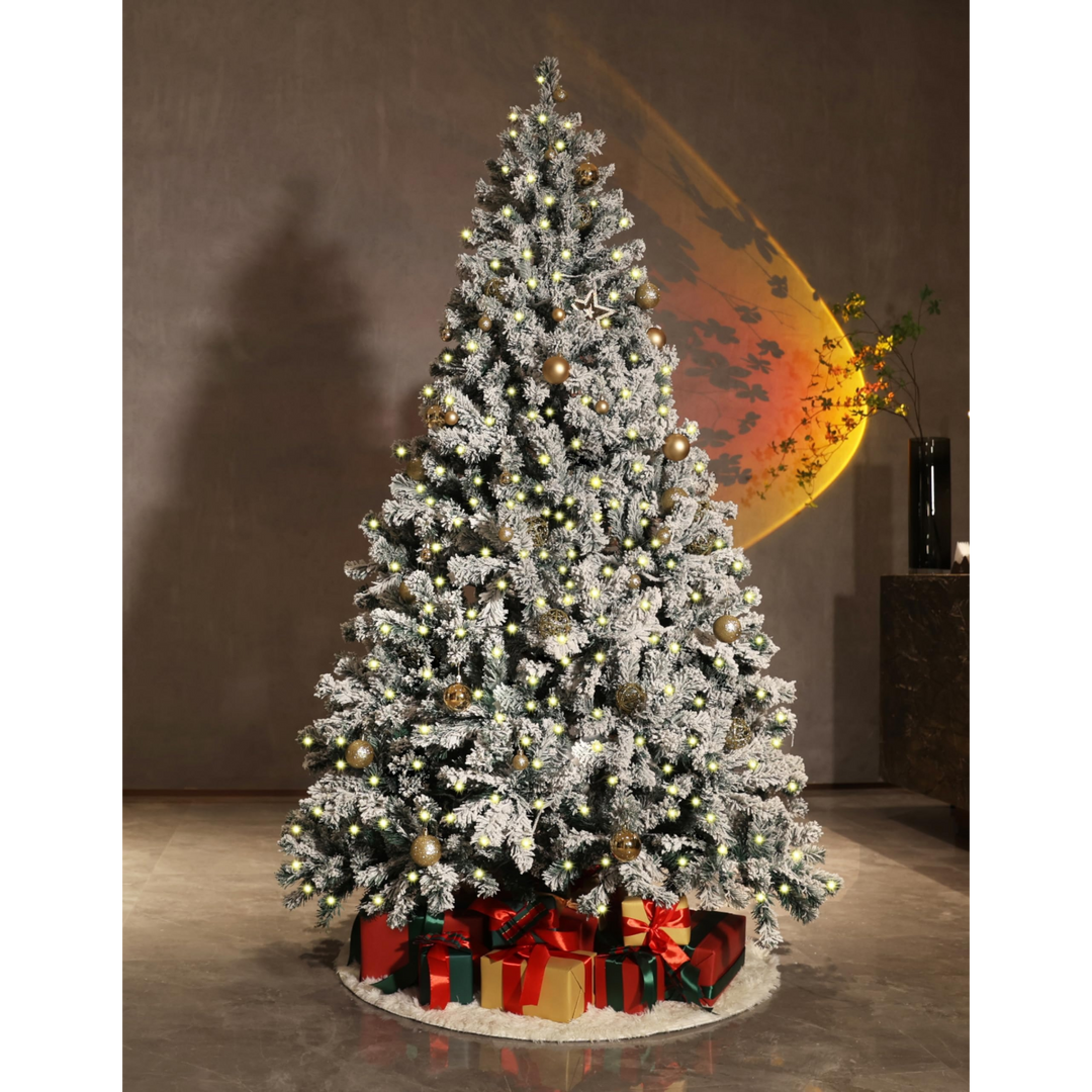 Frosted Canada Spruce Christmas Tree – Hinged Artificial Tree 210 Cm