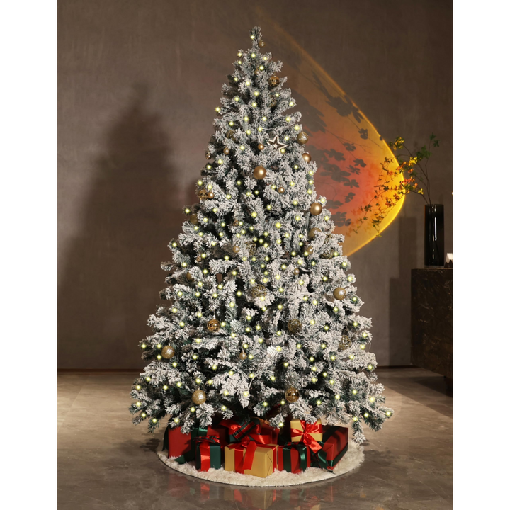 Frosted Canada Spruce Christmas Tree – Hinged Artificial Tree 210 Cm