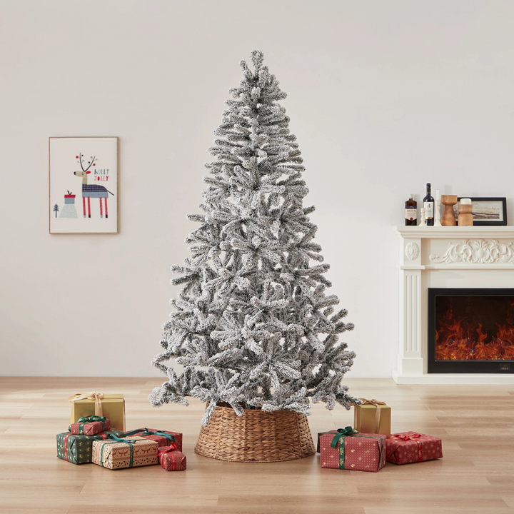 Frosted Canada Spruce Christmas Tree – Hinged Artificial Tree 210 Cm