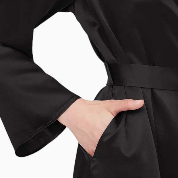 Lilysilk Plain Robe - Medium - Black