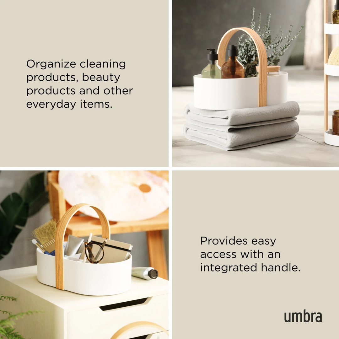 Umbra Bellwood Caddy - White &amp; Natural - HUNA