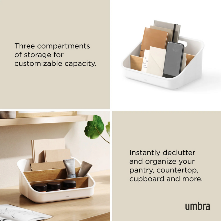 Umbra Bellwood packet organizer in white and natural