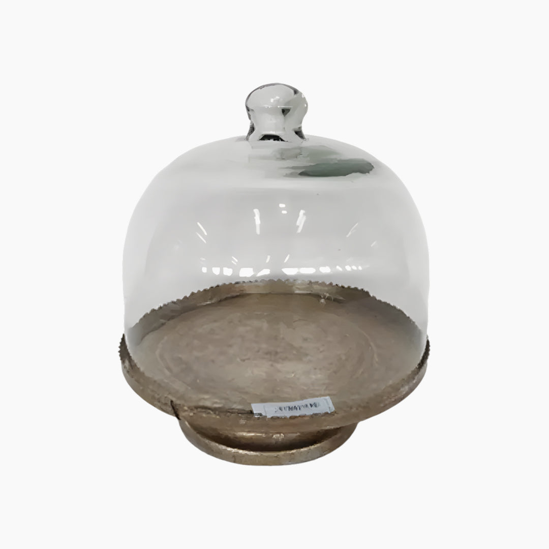 Weva Apollo Dome on Tray with gold-finished metal base