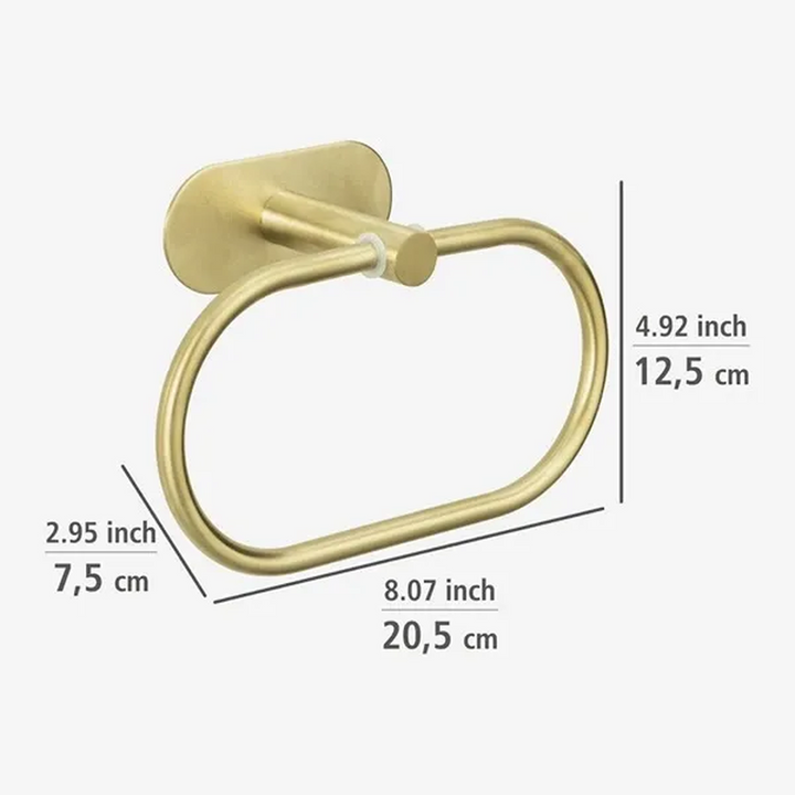 22405WenkoOreaTurbo-LocTowelRing-StainlessSteel-GoldMatt_5_framed - HUNA