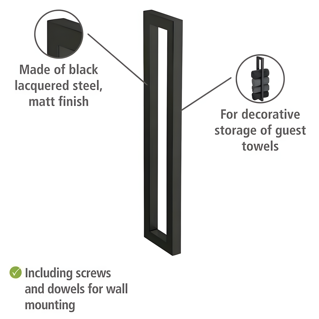 Wenko Reitani black metal wall towel rack