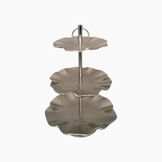 Weva Round Nickel 3 Tier Cake Stand