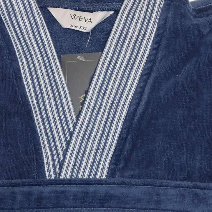 Weva Drift Bath Robe 100% Cotton Navy