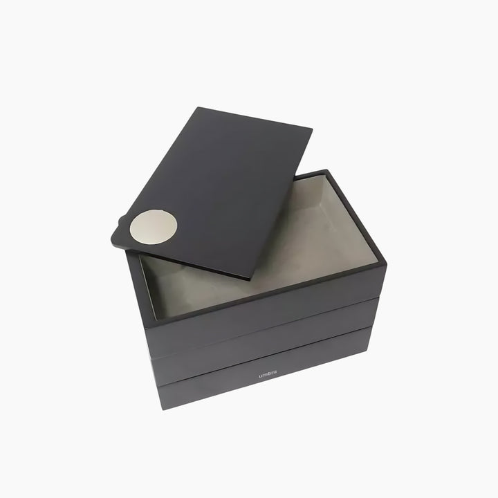 Umbra Spindle jewelry box in black with high-gloss finish