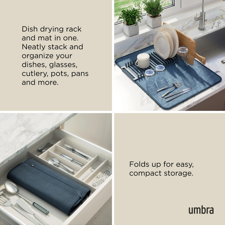 Umbra Udry drying mat in slate blue