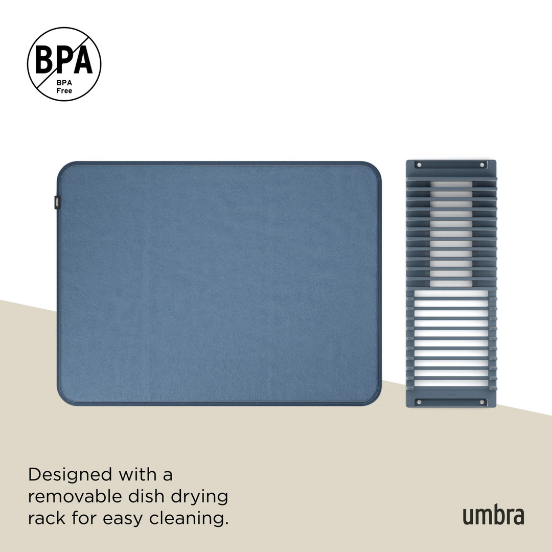 Umbra Udry drying mat in slate blue