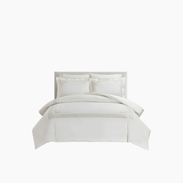 Nova Home Clouds Cotton Comforter Set King/Super King 6 Pcs White/Champagne