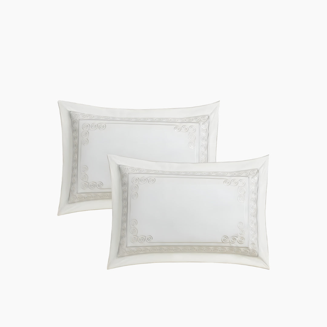 Nova Home Clouds Cotton Comforter Set King/Super King 6 Pcs White/Champagne
