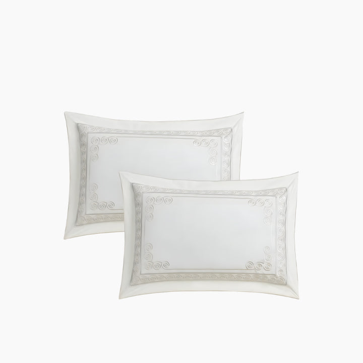 Nova Home Clouds Cotton Comforter Set King/Super King 6 Pcs White/Champagne