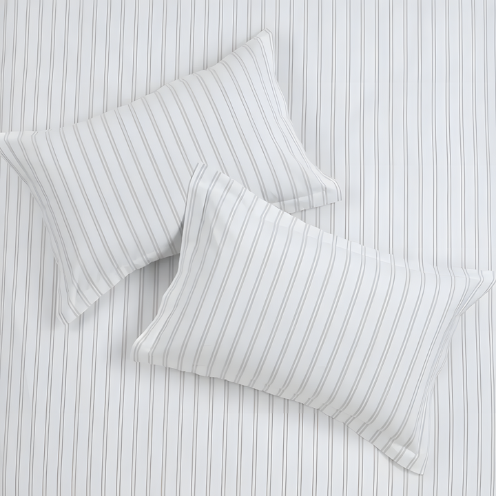 Nova Home Verto Cotton Duvet Cover Set White/Linen
