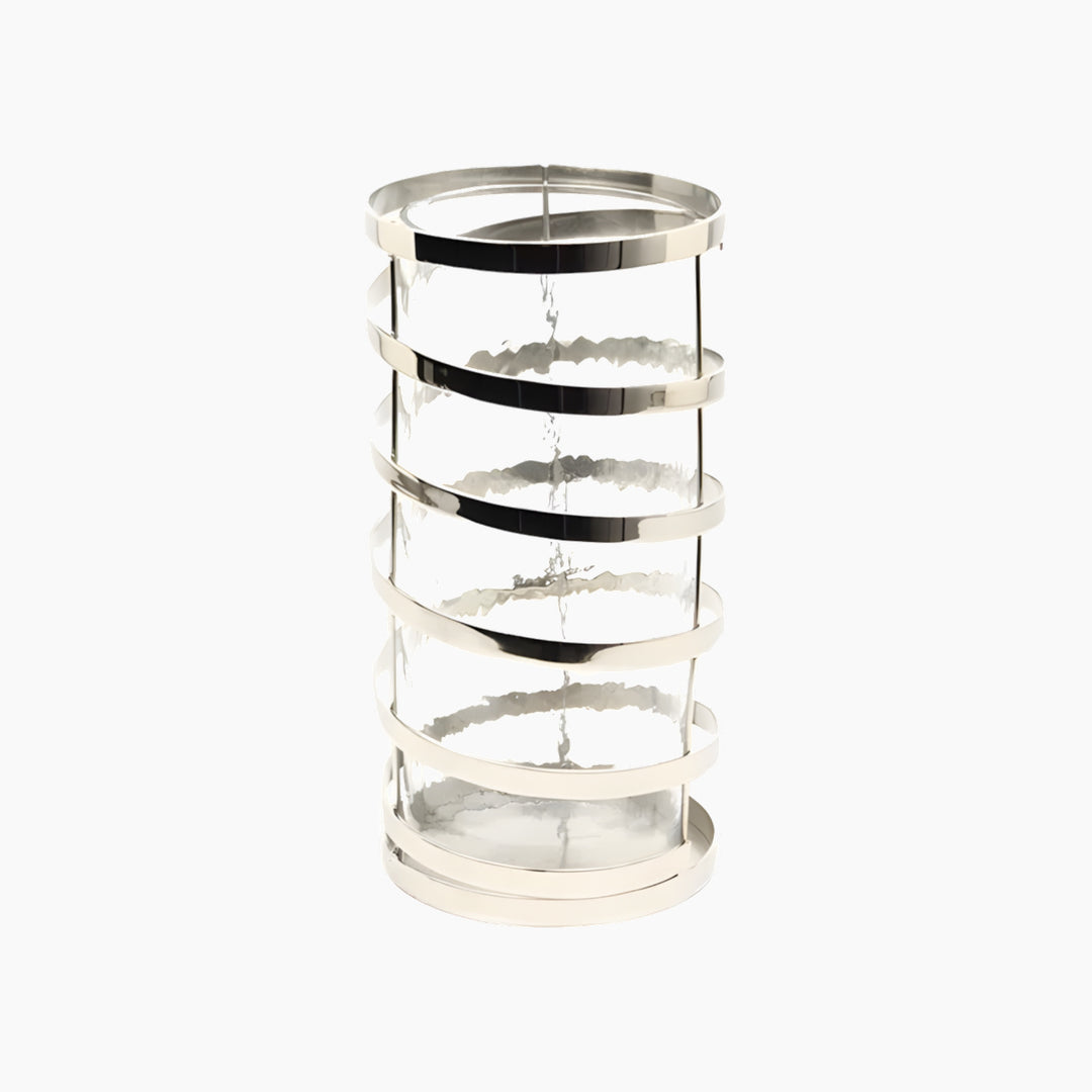 Weva Spiral Hurricane Candle Holder in nickel, large size