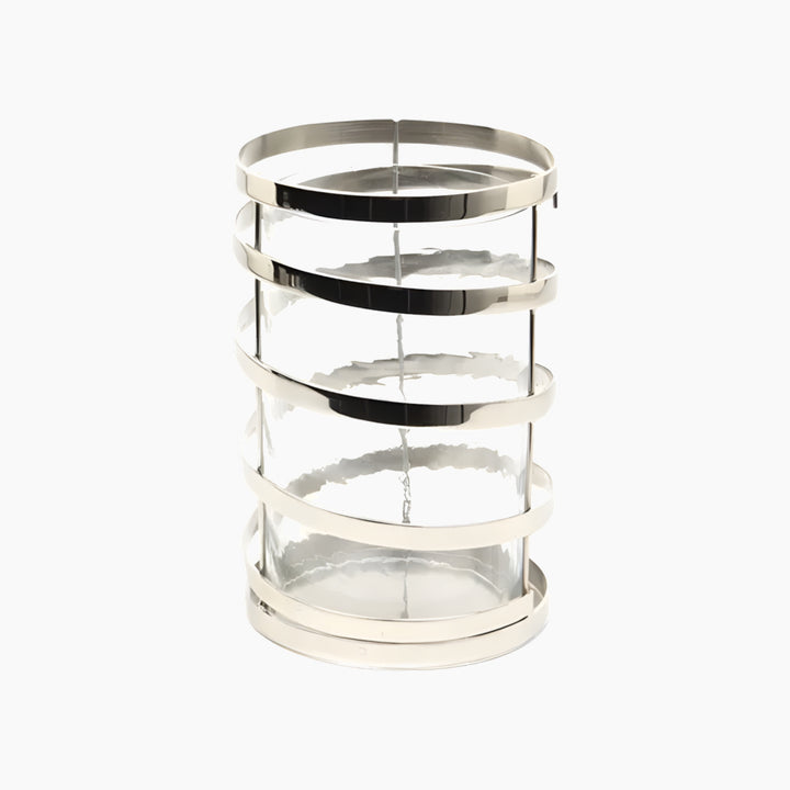 Weva Spiral Hurricane Candle Holder in nickel, large size
