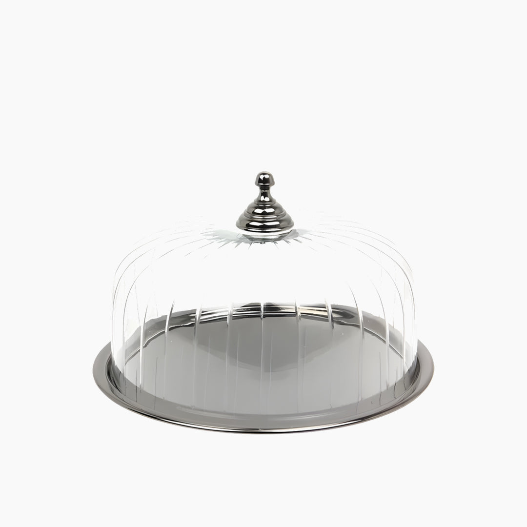 Weva Clouche Dome On Tray, standard size, black nickel finish
