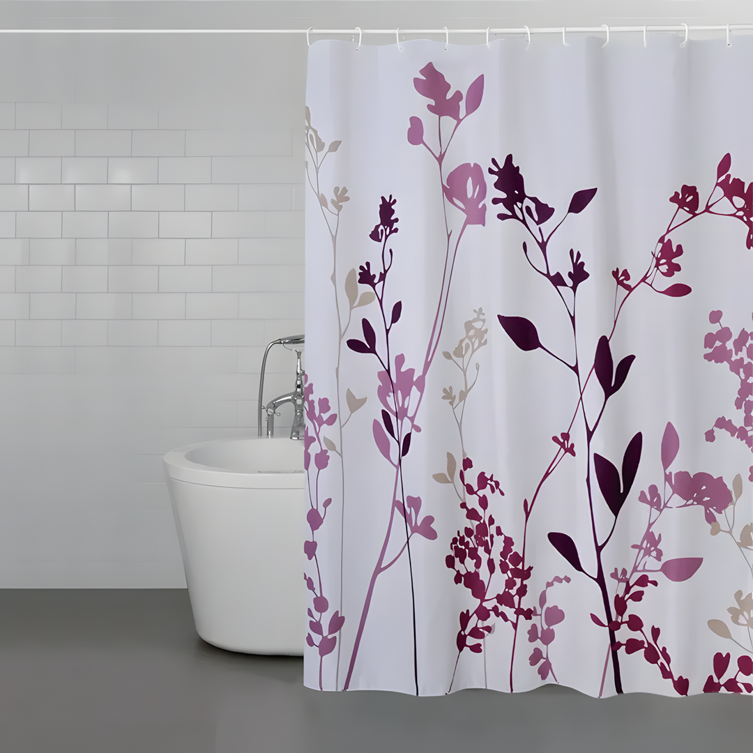 Weva Country Clusters Water Proof Shower Curtain Purple