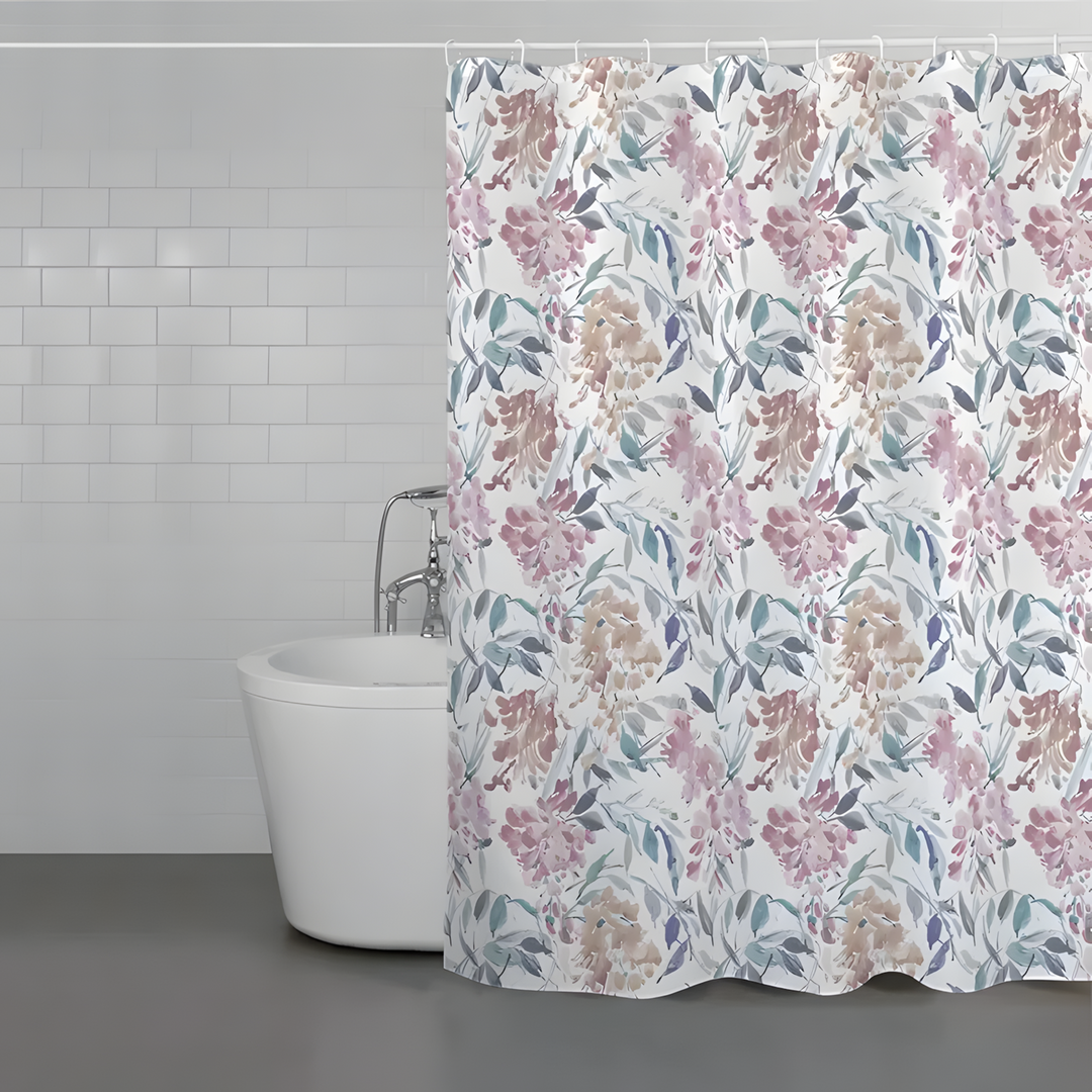 Weva Flower Love Water Proof Shower Curtain Multicolor