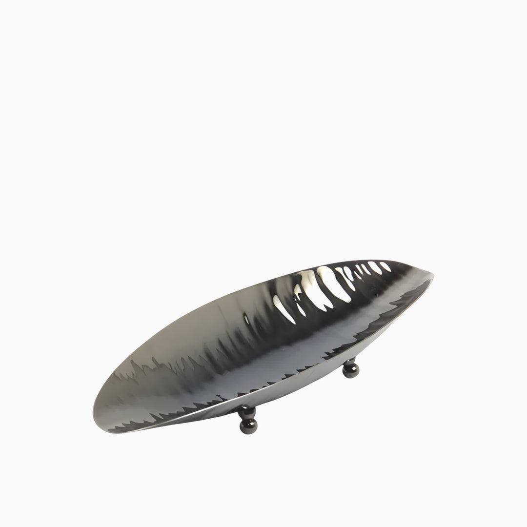 Weva Flare Decorative Tray in black nickel, small size