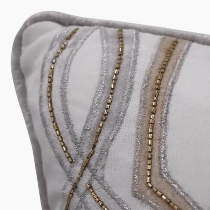 Nova Home Interlace Embroidered Cushion Cover Gold 35x50 cm