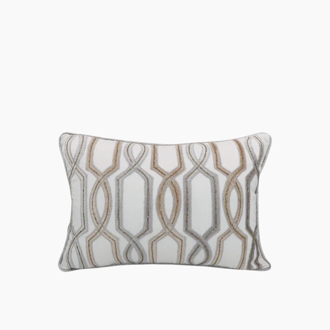 Nova Home Interlace Embroidered Cushion Cover Gold 35x50 cm