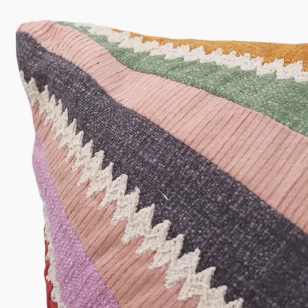Nova Home Zest Patchwork Embroidered Cushion Cover 45x45 cm Multicolor