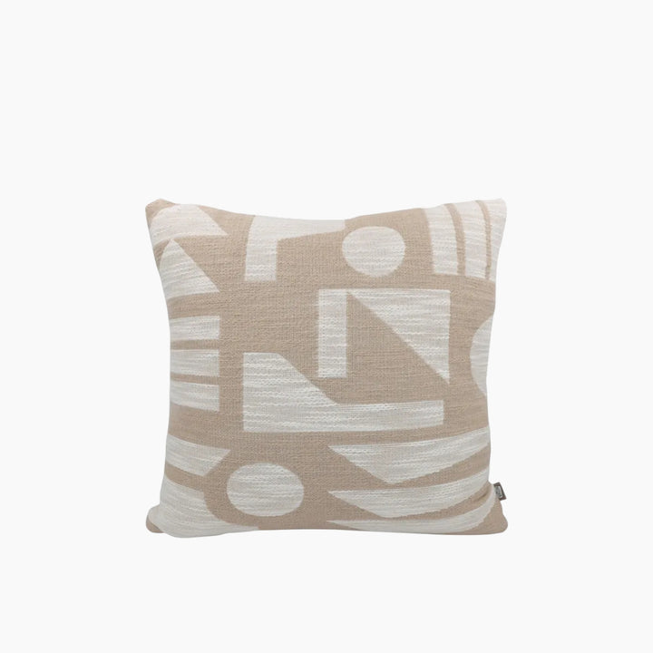 Nova Home Forma Embroidered Jacquard Cushion Cover 45x45 cm Taupe