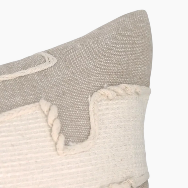 Nova Home Relic Embroidered Cushion Cover Taupe 35x60 cm