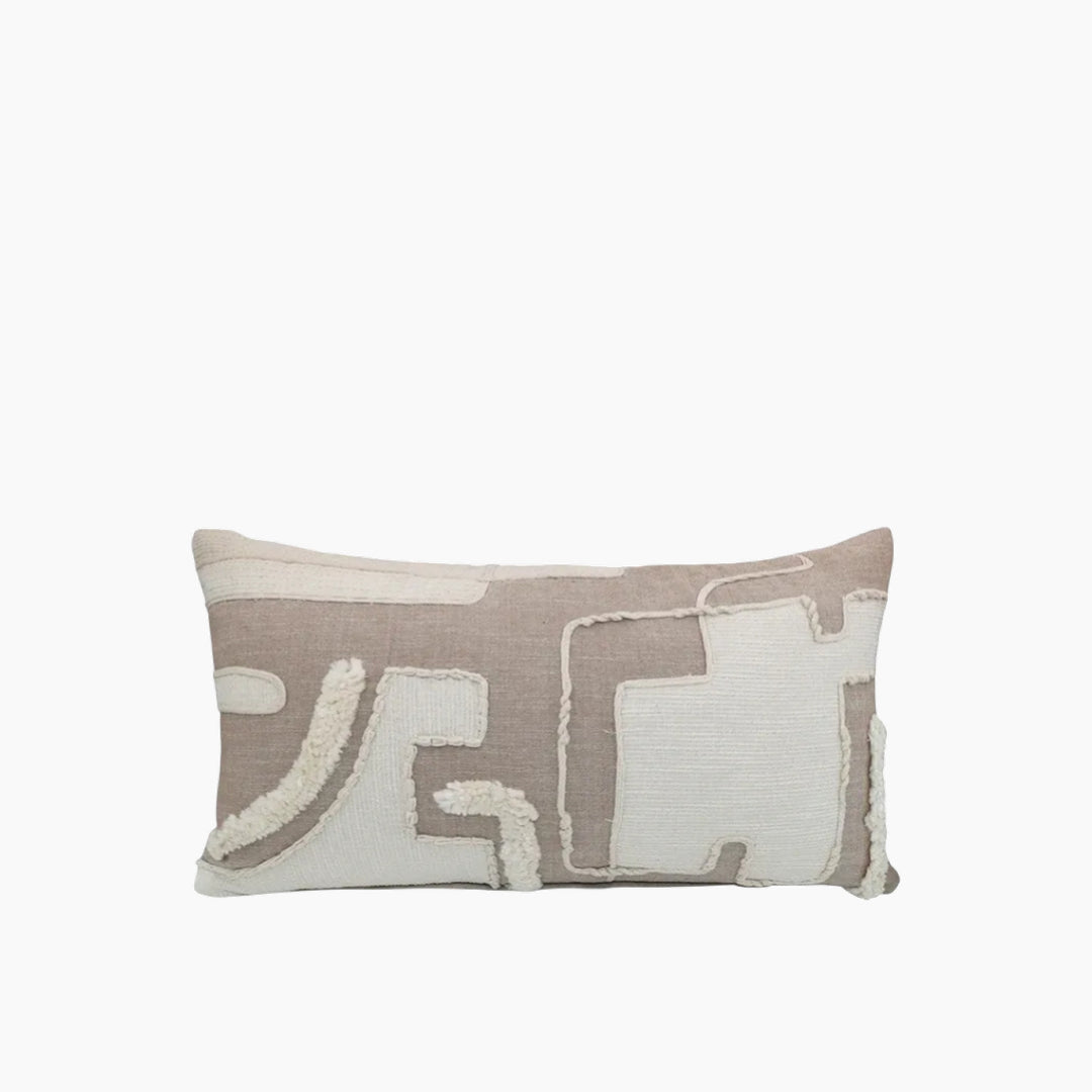 Nova Home Relic Embroidered Cushion Cover Taupe 35x60 cm