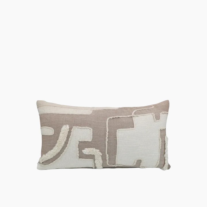 Nova Home Relic Embroidered Cushion Cover Taupe 35x60 cm